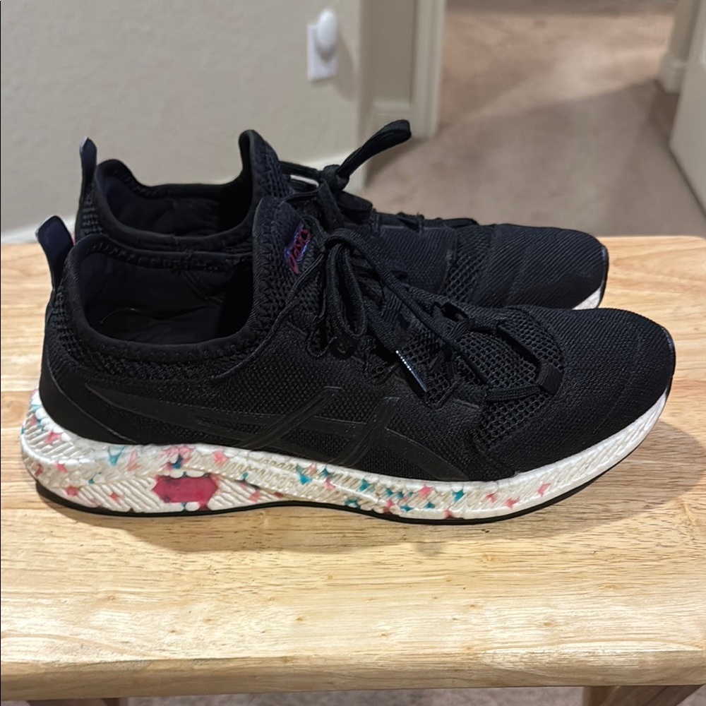 Asics Black Athletic Shoes with Speckled Midsole